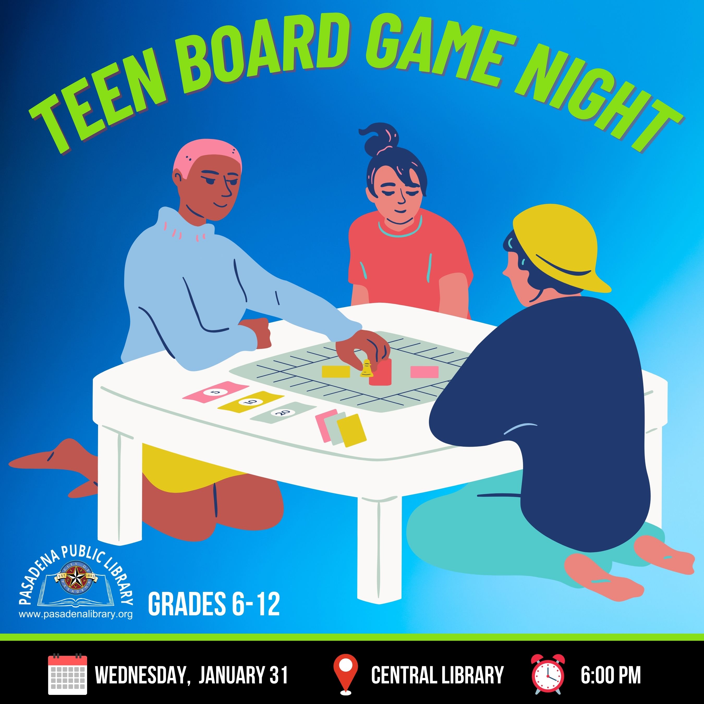 JAN 31_ TEEN BOARD GAME NIGHT