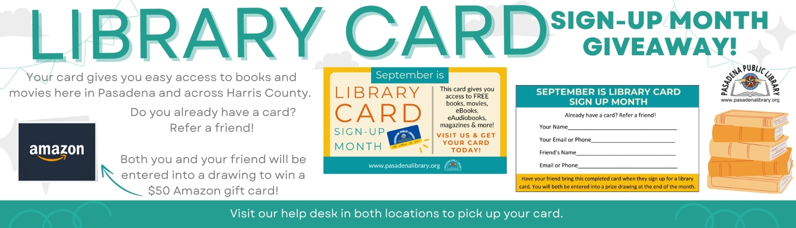 Library Card Sign Up Month - Website Slider