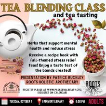 OCTOBER 1 TEA BLENDING CLASS